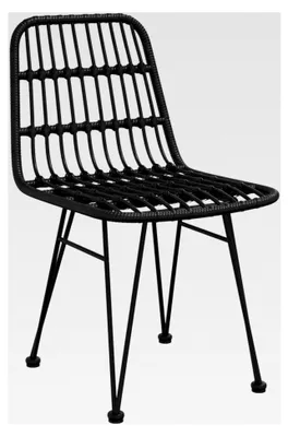 Produktbild von Gartenstühle 2 Stück Relaxsessel Schwarz 48x62x84 cm PE-Rattan