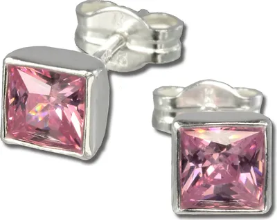 Produktbild von SilberDream Ohrstecker für Damen 925 Silber rosa Zirkonia Ohrringe SDO558A