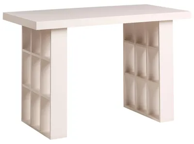 Produktbild von BELIANI Schreibtisch Hellbeige MDF 120 x 60 cm mit 18 Fächern Stauraum Skandinavischer Stil für Homeoffice Bürotisch