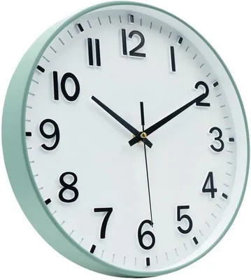 Image de Horloge murale silencieuse de 30 cm avec trotteuse et chiffres arabes, sans tic-tac, de couleur verte, pour le salon, la cuisine, le bureau et la chambre à coucher