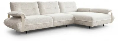 Produktbild von KAWOLA Ecksofa ANISSA Stoff cremeweiß manuelle Rückenverstellung Longchair rechts