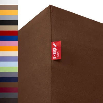 Produktbild von r-up Passt Spannbettlaken 90x200-100x200 bis 35cm Höhe braun 100% Baumwolle 130g/m²