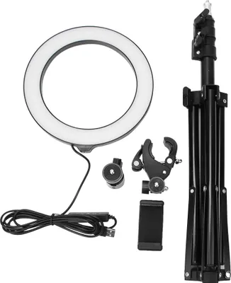 Immagine prodotto di 20 cm Fotografia Dimmerabile LED Selfie Ring Light Video Live Lampada USB con supporto per telefono Treppiede
