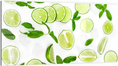 Produktbild von DEQORI Glasbild Echtglas 100x50 cm 'Limettenfrische' Wandbild Bild modern Deko