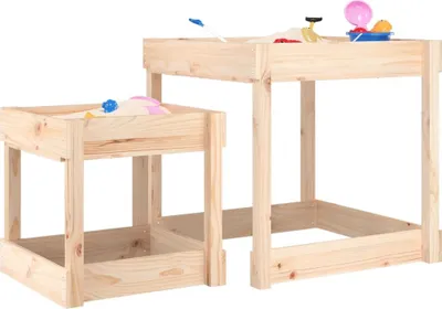 Produktbild von CLORIS Sand-Spieltische 2 Stk. Spieltisch Kindertische Massivholz Kiefer - Kindertische LL0000255576