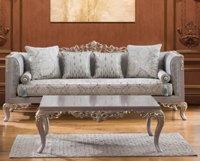 Produktbild von Casa Padrino Luxus Barock Couchtisch Silber / Gold 124 x 95 x H. 48 cm - Edler Wohnzimmertisch im Barockstil - Barock Möbel