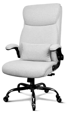 Produktbild von Ergonomischer Bürostuhl mit hoher Rückenlehne, Gummirollen, unabhängiger Lendenstütze, 3-fach arretierbar und klappbaren Armlehnen