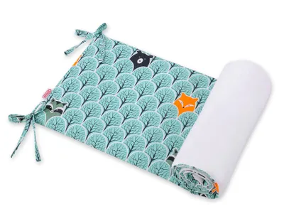 Produktbild von Bobono Babyschutzgitter aus Naturfaser mintgrün 155 cm für Gitterbetten 120x60 cm und 140x70 cm