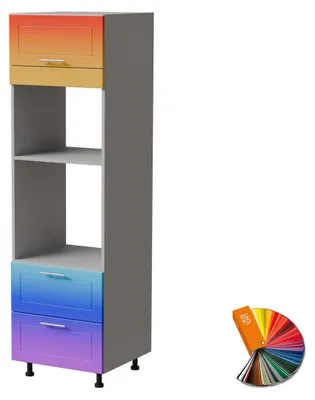 Productafbeelding van Ovenombouwkast BARI, 60x207 cm, geverfd. Uitvoering naar keuze. BA-D14/RU/2 - 284, RAL-kleur naar wens, mat (K5), grijs