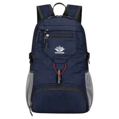 Produktbild von Ultraleicht Wanderrucksack, Wasserabweisend Faltbar Reiserucksack für Outdoor Camping Wandern Reisen, Dunkelblau