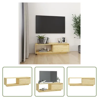 Produktbild von The Living Store TV-Schrank 110x30x33,5 cm Massivholz Kiefer