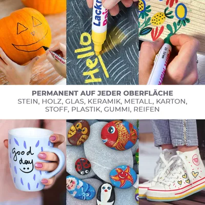 Produktbild von colozoo Lackstifte 10er Set | Permanente und wetterfeste Marker auf Ölbasis für alle Oberflächen