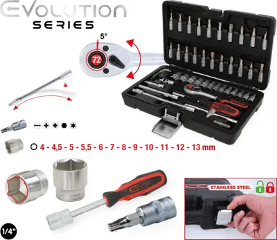 Productafbeelding van KS Tools set van 48 doppen, 1/4 inch.