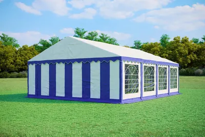 Produktbild von Partyzelt 6x8m PVC PREMIUM Feuerfest - Blau und Weiß