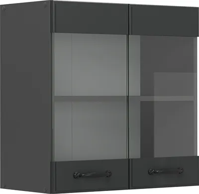 Zdjęcie produktu dla Szklana szafka kuchenna Vicco R-Line Antracytowy domek wiejski 60 cm, Model 53339