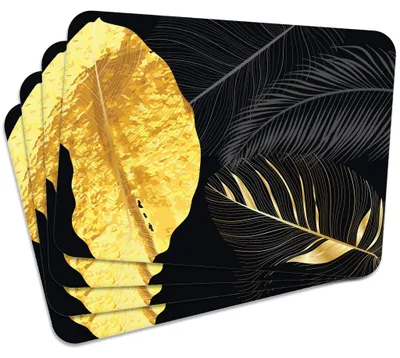 Produktbild von MG Design Set aus 4 Kork-Platzsets - Golden Nature 4 - 30 x 40 cm - hitzebeständig & abwischbar, mit Korkrückseite