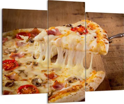 Produktbild von Bild auf Leinwand - Leinwandbild - Pizza Käse Tomaten - 130x100cm - Wand Bild - Wanddeko - Leinwanddruck - Bilder - Kunstdruck - Wanddekoration - Leinwand bilder - Wandkunst - CB130x100-3784