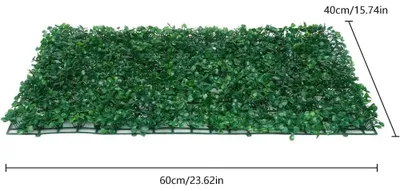 Produktbild von Künstliche Pflanzenwand - Wandpaneel - Sichtschutz - Buchsbaumhecke - Für Innenräume - PE - 60 x 40 x 4 cm - Grün