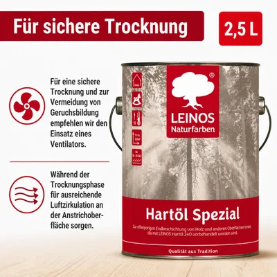 Produktbild von LEINOS Hartöl spezial 2,5 l – Hartöl Spezial Endbeschichtung innen, KI-generiertes Bild
