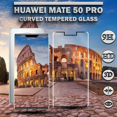 Produktbild von 1-Pack Huawei Mate 50 Pro Displayschutzfolie - Gehärtetes Glas 9H - Super Qualität 3D