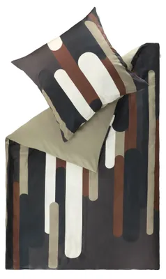 Obrázok produktu pre Kolekcia SCHÖNER WOHNEN – saténová posteľná bielizeň GROOVE, farba antracit, rozmer 135 x 200 cm