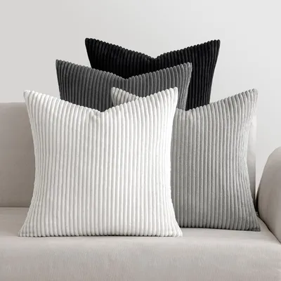 Produktbild von Kissenbezüge Kordsamt 45x45cm Grau 4 Stück