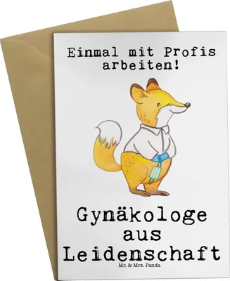 Produktbild von Mr. & Mrs. Panda babykarte Gynäkologe Leidenschaft - Weiß - Geschenk, weihnachtskarten, Frauenarzt nach Geburt, Witzig, einladungskarten, osterkarten, Grußkarten, Lustig