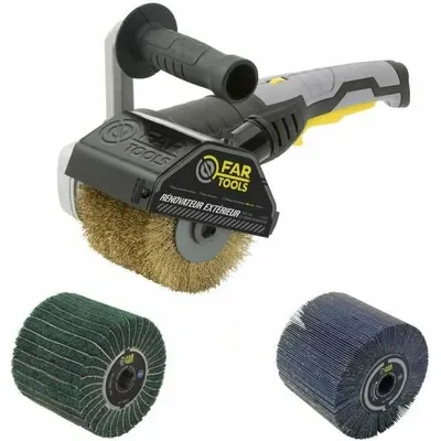 Produktbild von Fartools Pack Rex120C Aussenrenovator + Schleifklappenbürste + Synthetische Faserbürste Und Schleifklappen