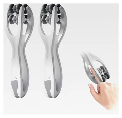 Produktbild von Doppelte Finger-Massage-Rolle - Hand- und Fingermassagegerät mit Griff für Körperakupressur und Muskelentspannung (2 Stück)