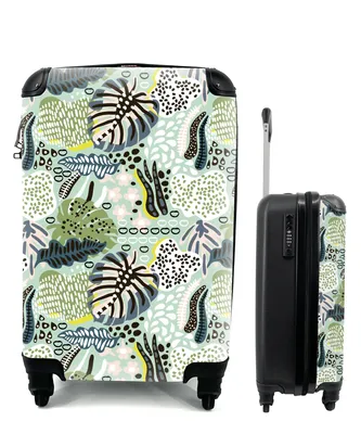 Produktbild von MuchoWow® Koffer Handgepäck Trolley Rollkoffer Kleine Reisekoffer mit 4 Rollen - Dschungel - Blätter - Pflanzen - Cabin Size < 55x40x23 cm & 55x40x20 cm - Fotokoffer - Kabinenkoffer - Boardgepäck - Reise-Box - Reisekoffer - Reisegepäck - Koffer mit Bild - Trolley für Kinder