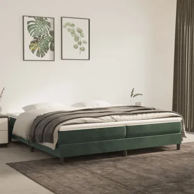 Produktbild von The Living Store Boxspringbett Dunkelgrün 200x200 cm Samt