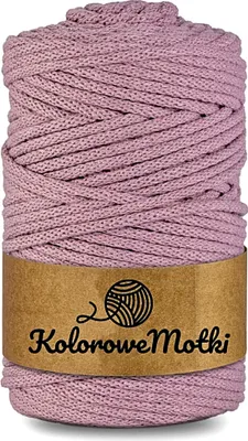 Produktbild von Baumwollkordel mit einem Kern 100m 3mm schmutziges Rosa | Makramee Garn, Häkelkordel, Baumwollkordel mit Polyesterkern, Textilgarn