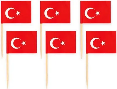 Produktbild von 50 Türkei Flaggen Party Picker 8cm