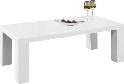 Produktbild von SalesFever Couchtisch rechteckig | Hochglanz lackiert | MDF-Holz | B 120 x T 60 x H 40 cm | weiß