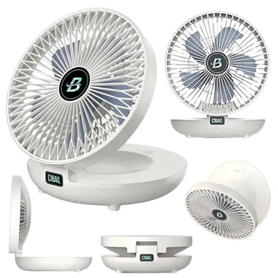 Image de Mini ventilateur portable pliable 5 vitesses silencieux USB batterie 1800 mAh pour sac poche voyage et bureau