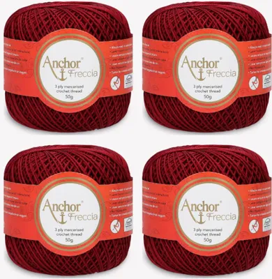 Obrázok produktu pre 4x priadza Anchor Freccia 6 – bavlnená priadza na háčkovanie (farba 00044)