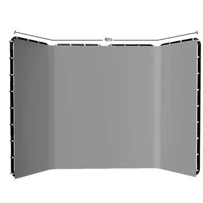 Obrázok produktu pre Stojanový rám na pozadie, výškovo nastaviteľný, zelené plátno na pozadí, 240x400cm sivá
