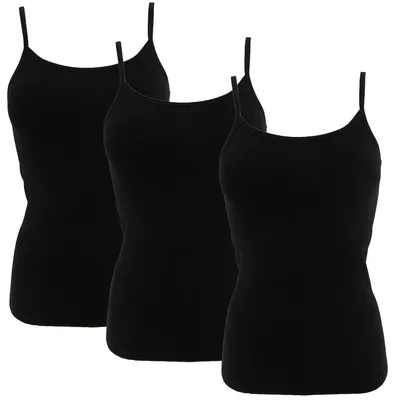 Produktbild von HERMKO 1560 3er Pack Damen Träger Top - 100% Baumwolle, Unterhemd in Feinrip