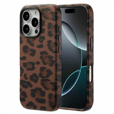 Zdjęcie produktu dla Selencia Sabi Backcover Panther Print z MagSafe dla Apple iPhone 16 Pro - Mocha Brown