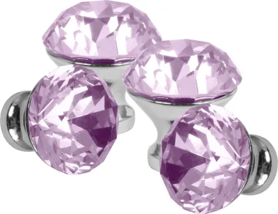 Produktbild von Domino Elegante Crystal A Möbelknopf 30mm in Chrom & Rosa |Kristallknöpfe, Robustes Glas-Design |Möbelknöpfe | Glamouröser Stil | Perfekt für Schränke und Kommoden| 4 Stück