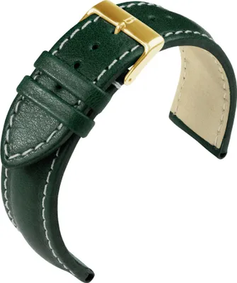 Produktbild von Eulit Barington Chronomaster > Uhrenarmband grün Leder > genarbt, Stegbreite:22mm, Schließe:Gelbgolden