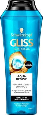 Immagine prodotto di 12x GLISS Kur Shampoo 400ml Aqua Revive, lavaggio per capelli secchi, spezzati e danneggiati, pulizia nutriente, con acido ialuronico, idratante