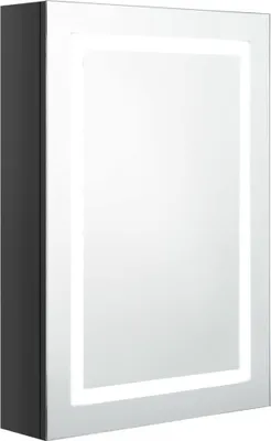 Immagine prodotto di Armadietto Bagno con Specchio e LED Nero Lucido 50x13x70 cm