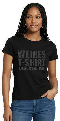 Produktbild von Spreadshirt Weißes T-Shirt Black Edition Frauen T-Shirt, XXL, Schwarz