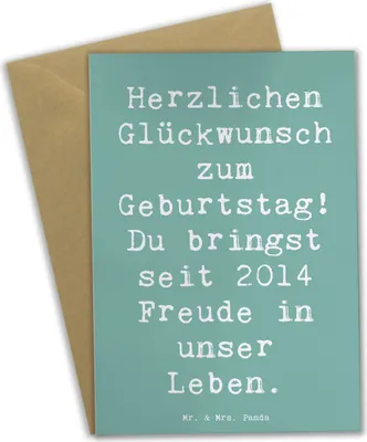 Produktbild von Mr. & Mrs. Panda Glückwunschkarte Spruch 2014 Geburtstag Freude - Meeresbrise - Geschenk, Herzlichen Glückwunsch zum, Geburtstagskind, liebevolle Worte, hochzeitskarten