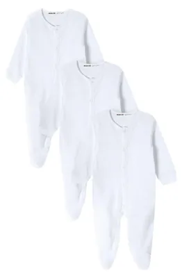 Image de Minoti - Pyjama pour bébé, manches longues raglan (lot de 3) MN792 (86) (blanc)