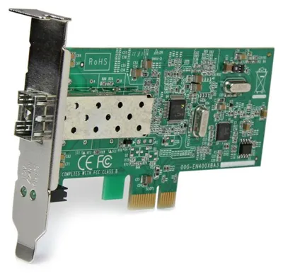 Produktbild von StarTech.com SFP Ethernet PCI Express Netzwerkkarte - PCIe 10/100 Mbit/s SFP NIC, Eingebaut, Kabelgebunden, PCI Express, Faser, 200 Mbit/s, Grün, Silber