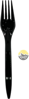 Produktbild von KURTT - 300 Stück Wiederverwendbare Gabeln - Spülmaschinenfest - verstellbar - Plastik Gabeln Schwarz 19 cm - Besteck