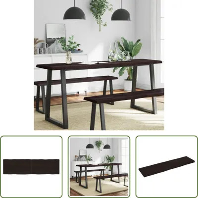 Produktbild von The Living Store Tischplatte 180x50x(2-6) cm Massivholz Behandelt Baumkante