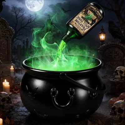 Produktbild von Hexenkessel mit Nebelmaschine XXL, schwarz, für Halloween